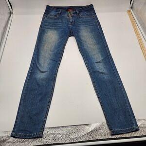 Wax Jean Butt I Love You Skinny Jeans Medium Wash Blue Size 13 Double Button